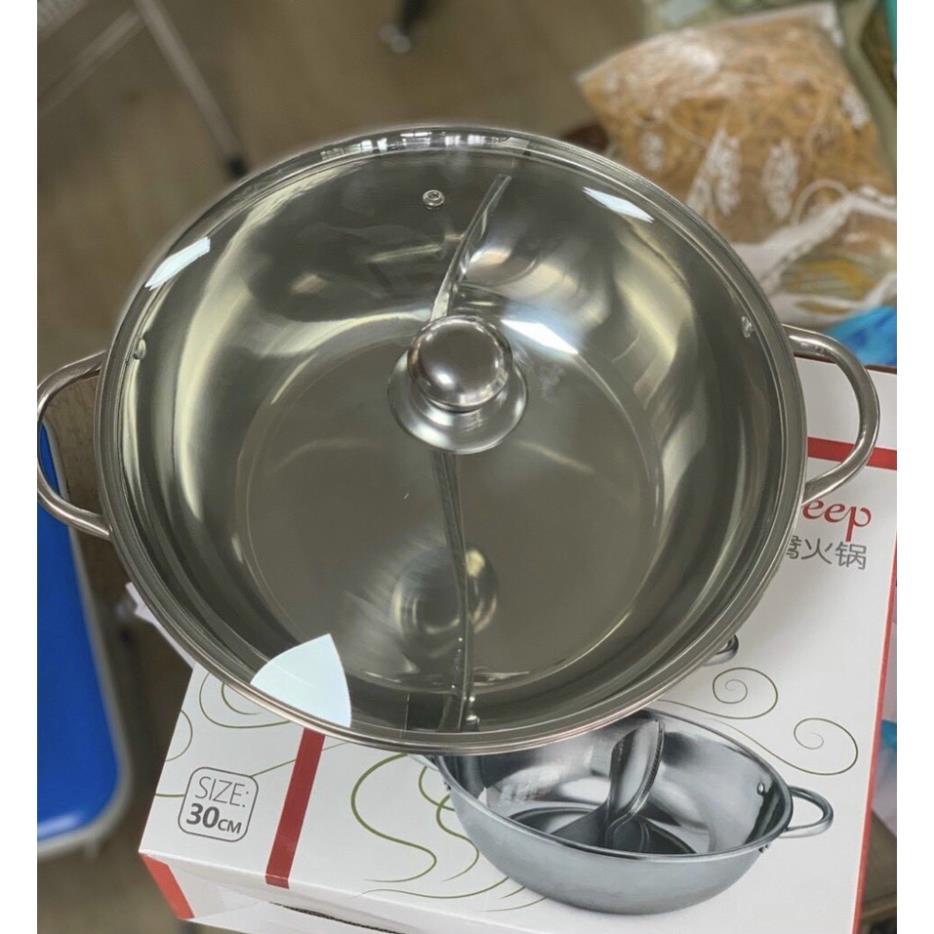Nồi lẩu Inox 2 ngăn sizee 30cm Và 32cm BP