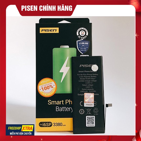 Pin Pisen iPhone 6s Plus Dung Lượng Cao 3380ma - Hàng Chính Hãng