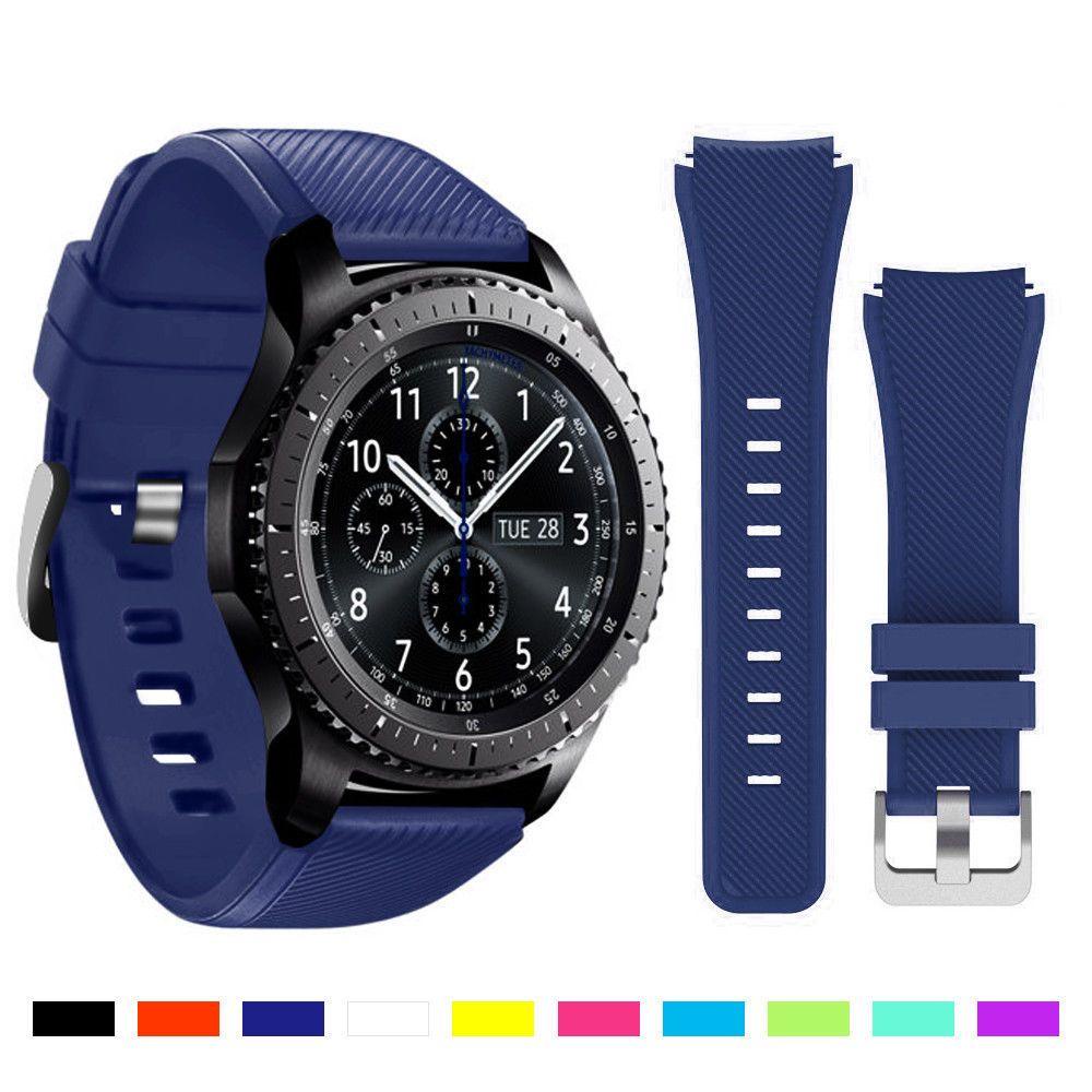 BTLIMER Dây Đeo Thay Thế Chất Liệu Silicon Màu Trơn Cho Samsung Gear S3 Frontier Classic