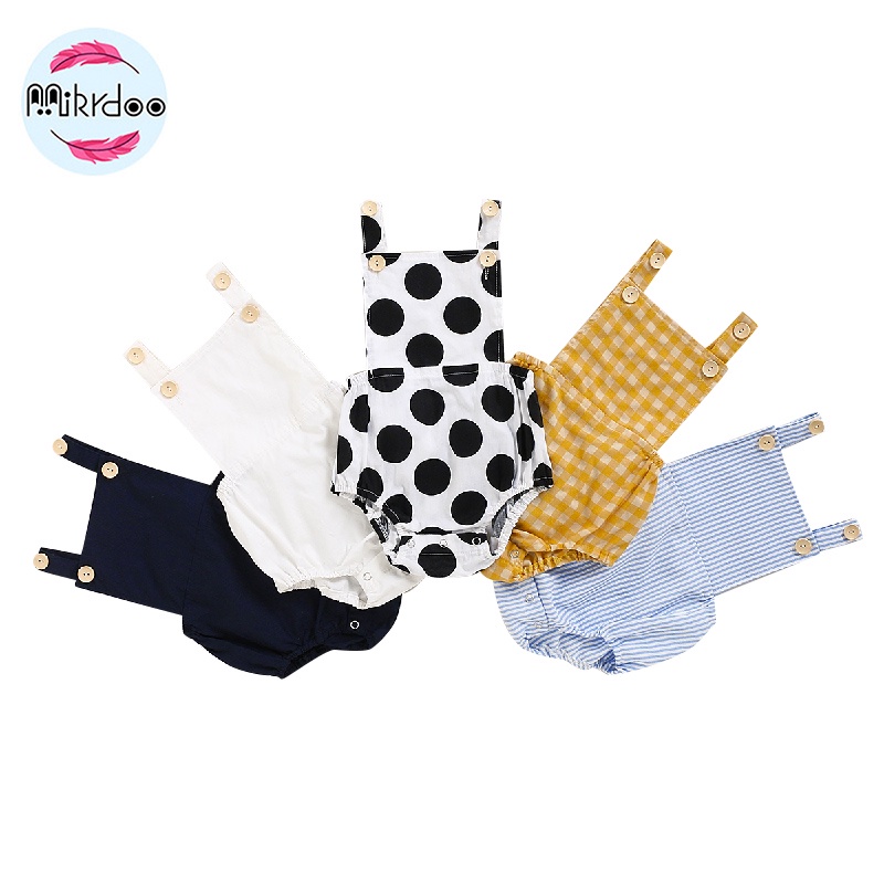 Romper MIKRDOO hay dây in họa tiết chấm bi đáng yêu dành cho bé