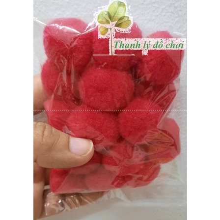 Quả bông pompom 2,5cm dạy trẻ nhận biết màu sắc làm đồ hanmade