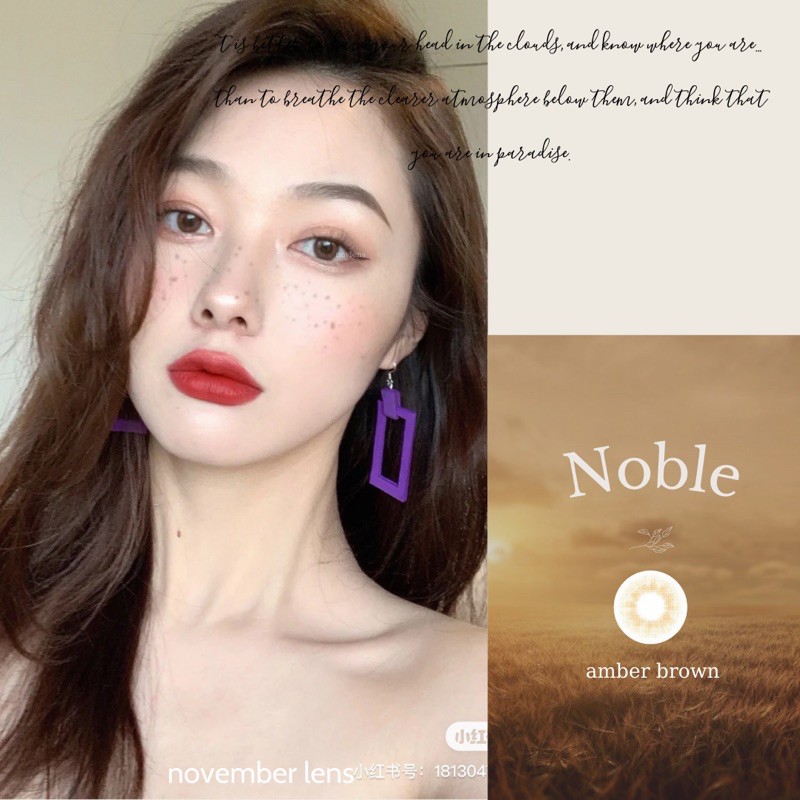 Kính áp tròng Noble Brown Hàn Quốc tone nâu hổ phách áp tròng