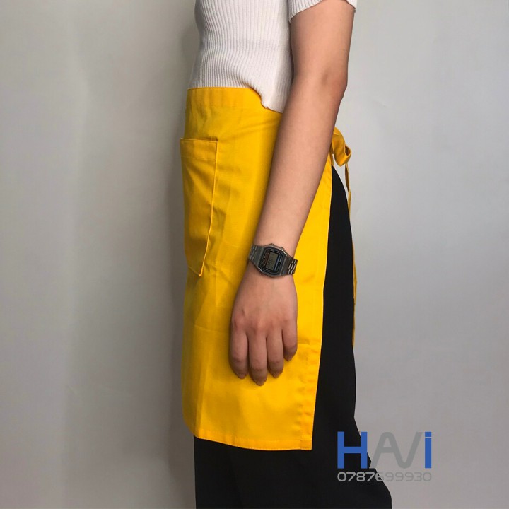 Tạp dề ngắn kaki dành cho nam nữ phục vụ, pha chế