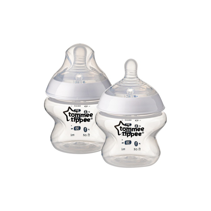 Bình sữa ty siêu mềm tự nhiên Tommee Tippee Closer to Nature 150ml, núm ty đi kèm 0-3 tháng (bình đôi)