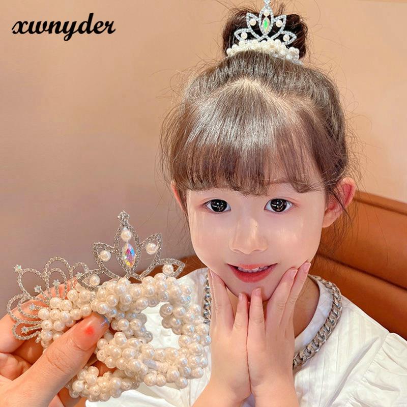 Dây Buộc Tóc Cao Su Đính Hoa Ngọc Trai Nhỏ Xinh Xắn Thời Trang Hàn Quốc Mới Cho Bé Gái XWNYDER