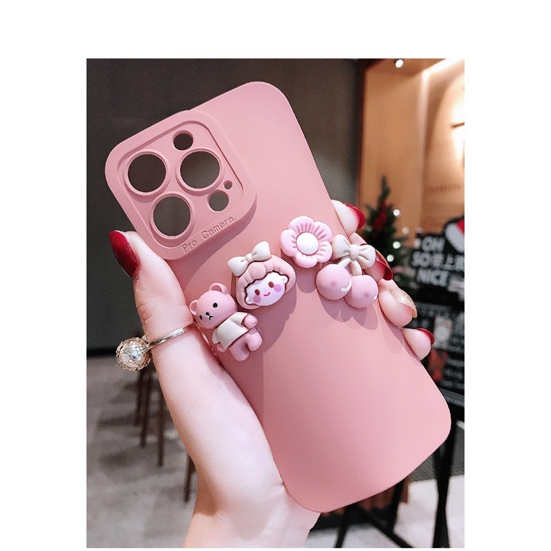 Ốp Điện Thoại Màu Hồng Chống Sốc Cho iphone 15 pro max 14 / 13 / 12 / 11 pro max 7 / 8plus xs xr xs max