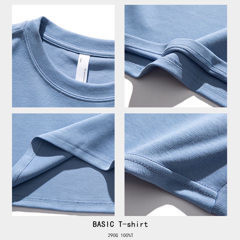 Áo Thun Cotton Ngắn Tay Cổ Tròn Dáng Rộng Thời Trang Retro Hongkong Dành Cho Nam