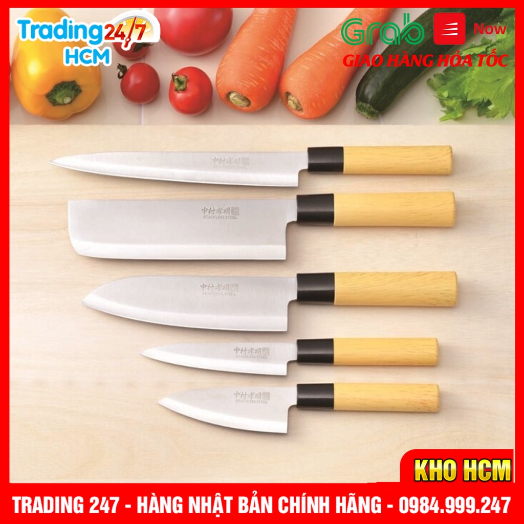 Bộ 5 dao làm bếp Nakamura chất liệu thép không gỉ nội địa Nhật Bản