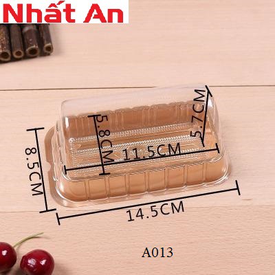 Hộp nhựa đựng bánh đế vàng A013 - 10 cái