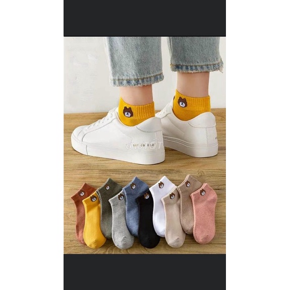 SÉT 10 ĐÔI TẤT CỔ HÌNH GẤU SIÊU YÊU mẫu mới 2019