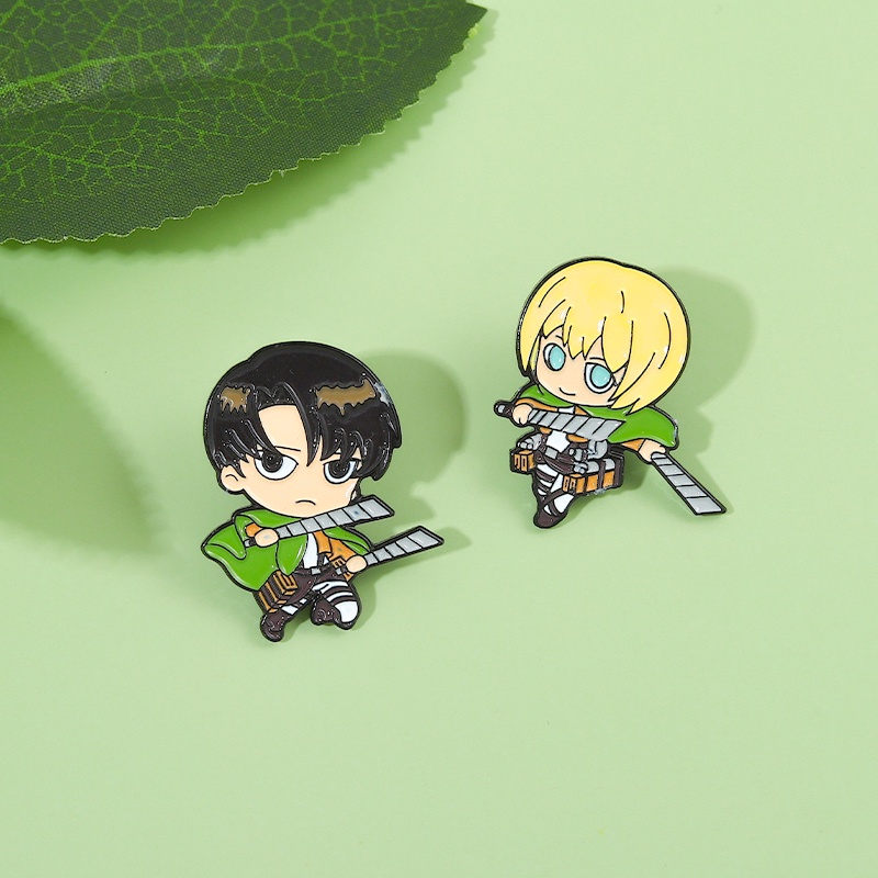 Ghim cài áo QIHE JEWELRY in hình anime ATTACK ON TITAN tặng bạn bè/trang trí ba lô quần áo