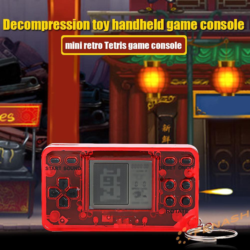 Fe Mini Console Handheld Retro Nostalgic Keychain Tetris Video Game Machine