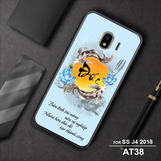 Ốp mặt lưng kính cường lực SAMSUNG GALAXY J4 2018 - J4 PLUS IN CHỮ THƯ PHÁP TÂM ĐỨC