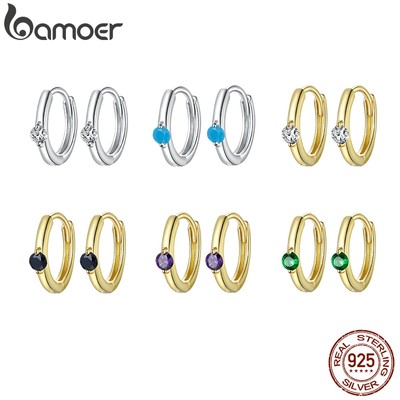 Bông tai Bamoer SCE1050 bằng bạc 925 màu vàng/bạc nhiều màu lựa chọn không gây dị ứng cho nữ