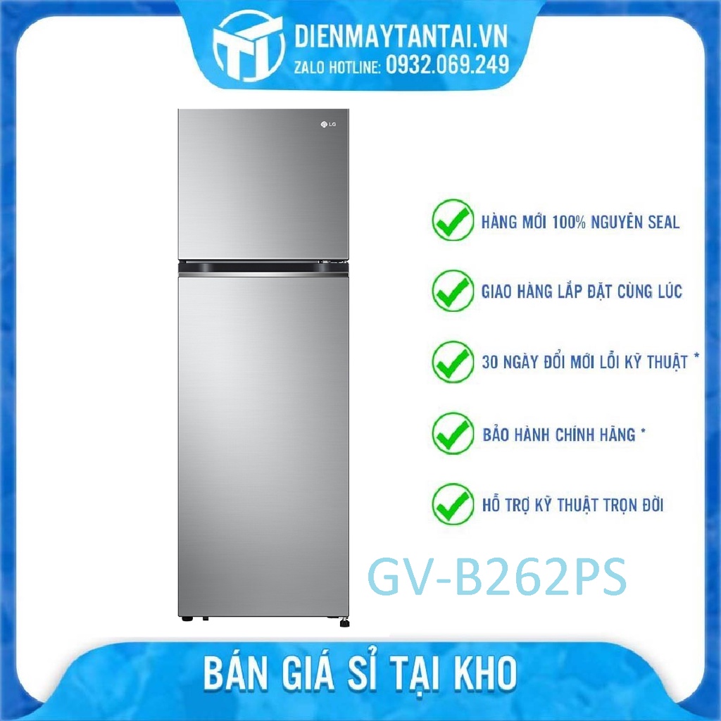 Tủ Lạnh LG Inverter 266 Lít GV-B262PS Công nghệ bảo quản thực phẩm Liner Cooling - giao hàng miễn phí HCM