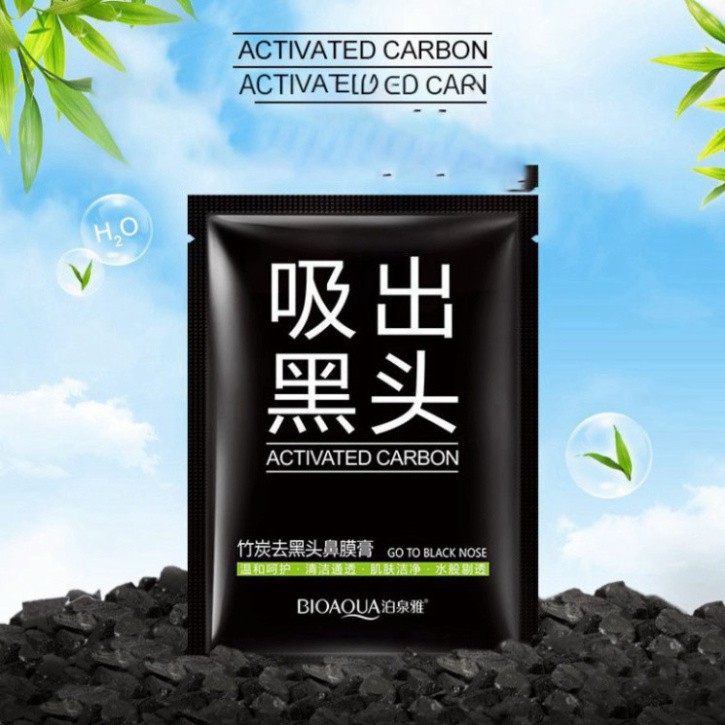 [ SIÊU HOT ] Gel lột mụn đầu đen và bã nhờn siêu sạch Bioaqua Activated Carbon Chính Hãng Dạng Gói