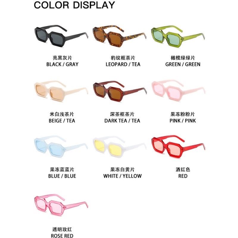 Kính Mát Thời Trang Hình Chữ Nhật Màu Kẹo Ngọt Phong Cách Retro Dành Cho Nữ