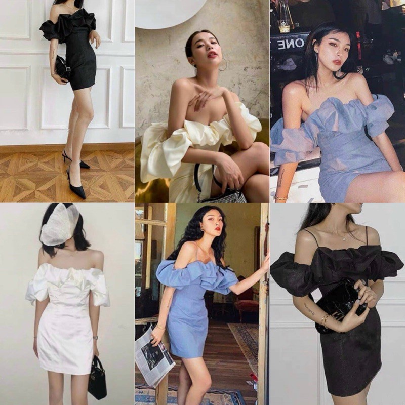 Đầm Xinh WASABI DRESS thiết kế phần thân bồng bềnh sau lưng bo chun thích hợp các buổi tiệc đi chơi