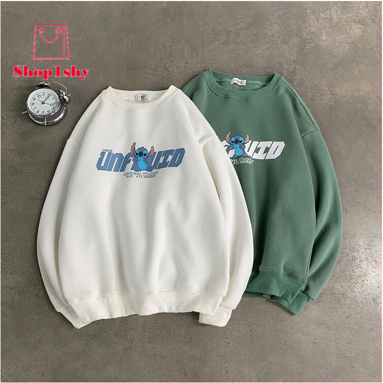 Áo nỉ chui đầu tay dài in họa tiết Stitch phong cách thể thao thời trang | BigBuy360 - bigbuy360.vn