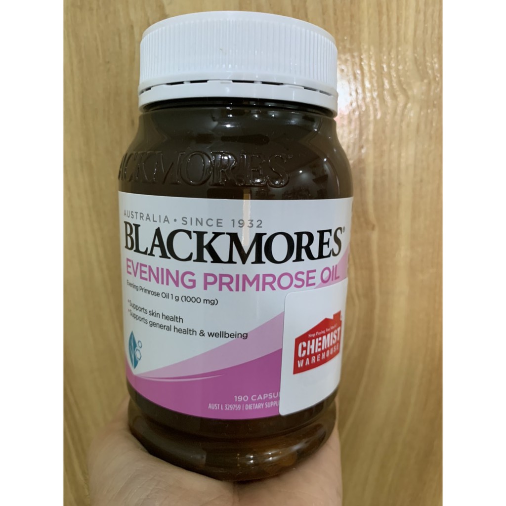 (Tem Chemist) Viên uống tinh dầu hoa anh thảo Blackmores Evening Primrose Oil, 190 viên