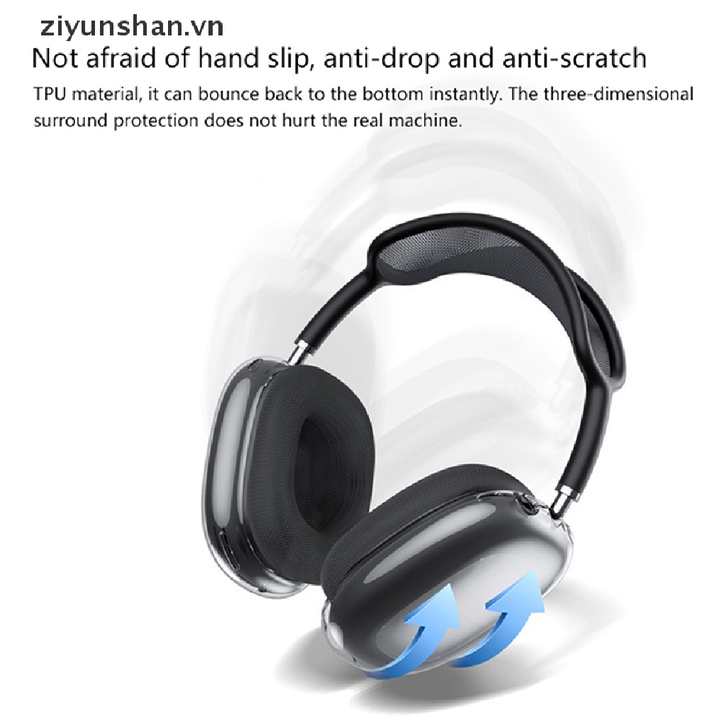 Set 2 Vỏ Bảo Vệ Hộp Sạc Tai Nghe airpods max Bằng tpu Mềm Trong Suốt Chống Trầy Xước Chống Sốc