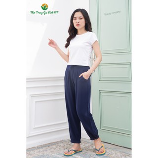 Quần Alibaba nữ lanh màu trơn - Thời Trang Gia Đình VT - Mặc thoải mái, thoáng mát Q07.2001