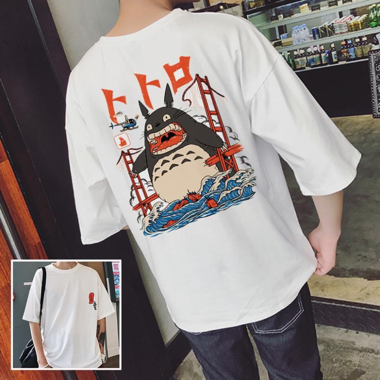 Áo thun tay lỡ UNISEX Nam Nữ - Crazy TOTORO