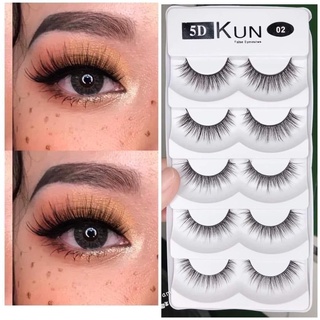 Mi Giả Kun 5D False EyeLashes  tự nhiên 5 cặp đủ mẫu