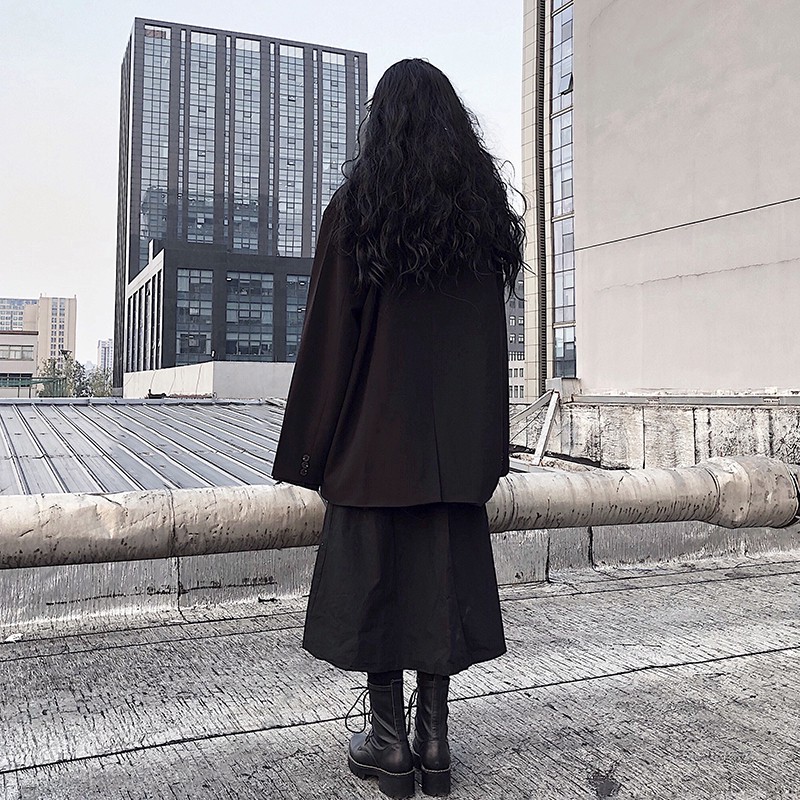[SẴN]-Áo Blazer Đen form rộng (C100)
