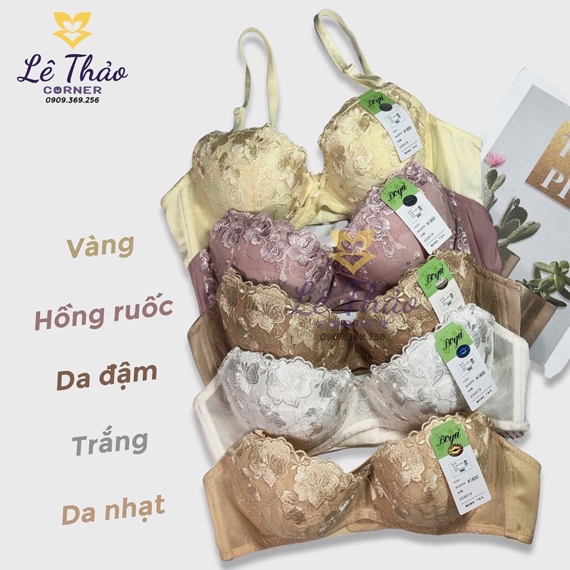 Áo Lót Boya Ren Thêu Không Mút Có Gọng Dành Cho Khách Có Ngực Size