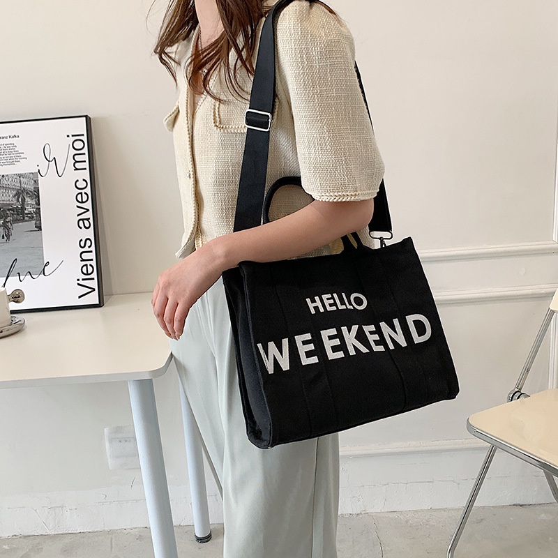 Túi Xách Canvas Cỡ Lớn Thời Trang Cho Học Sinh