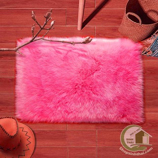 Thảm lông màu hồng 100cm x 160cm