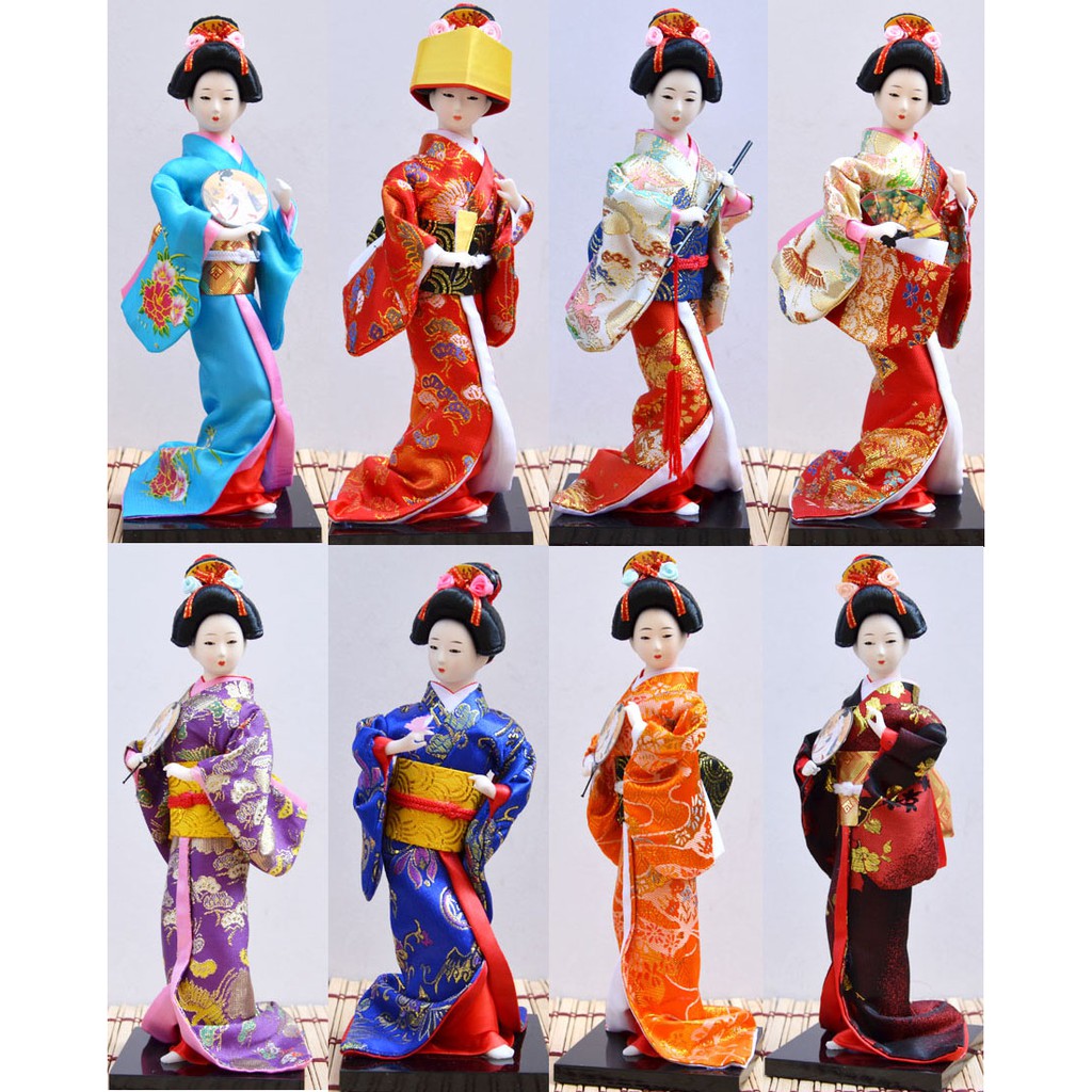 Búp Bê Geisha Mặc Kimono Nhật Bản Trang Trí