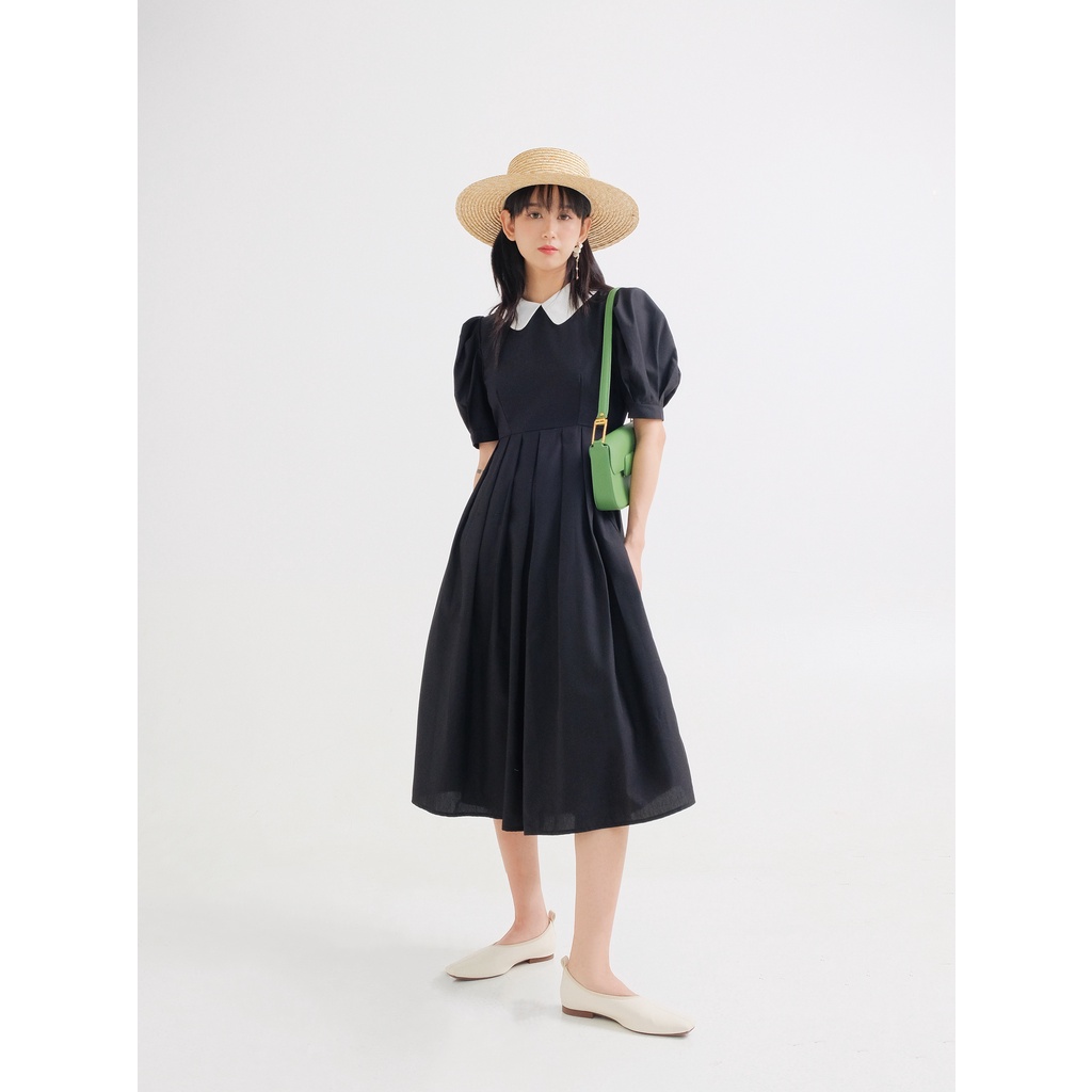 THE19CLUB - Váy cotton cổ sen tay bồng 2 màu sắc - DAHLIA DRESS