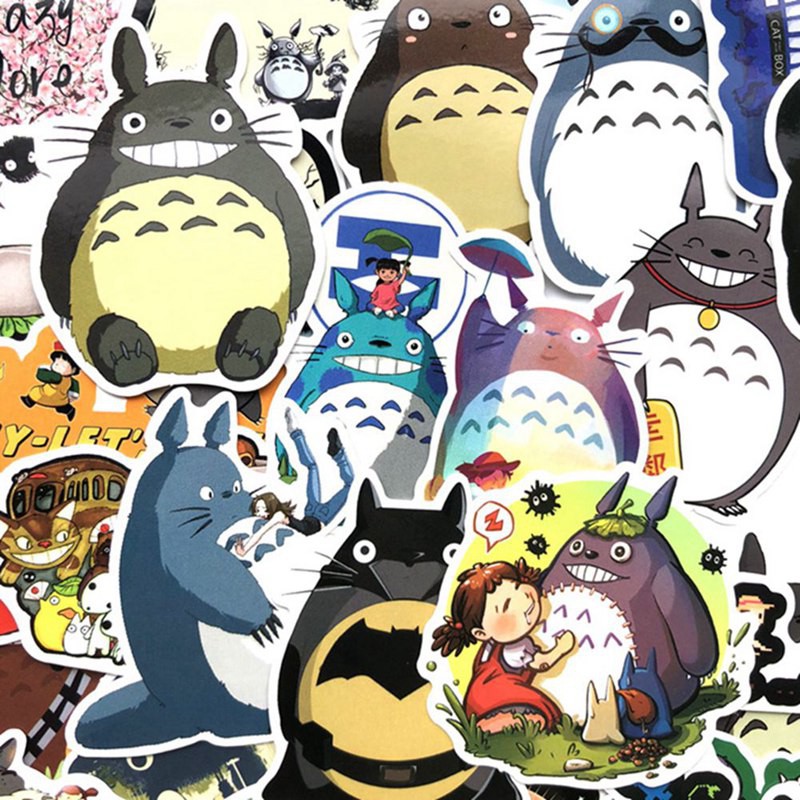 Bộ 64 miếng sticker dán hình nhân vật My Neighbor Totoro dễ thương trang trí laptop/vali/tủ lạnh