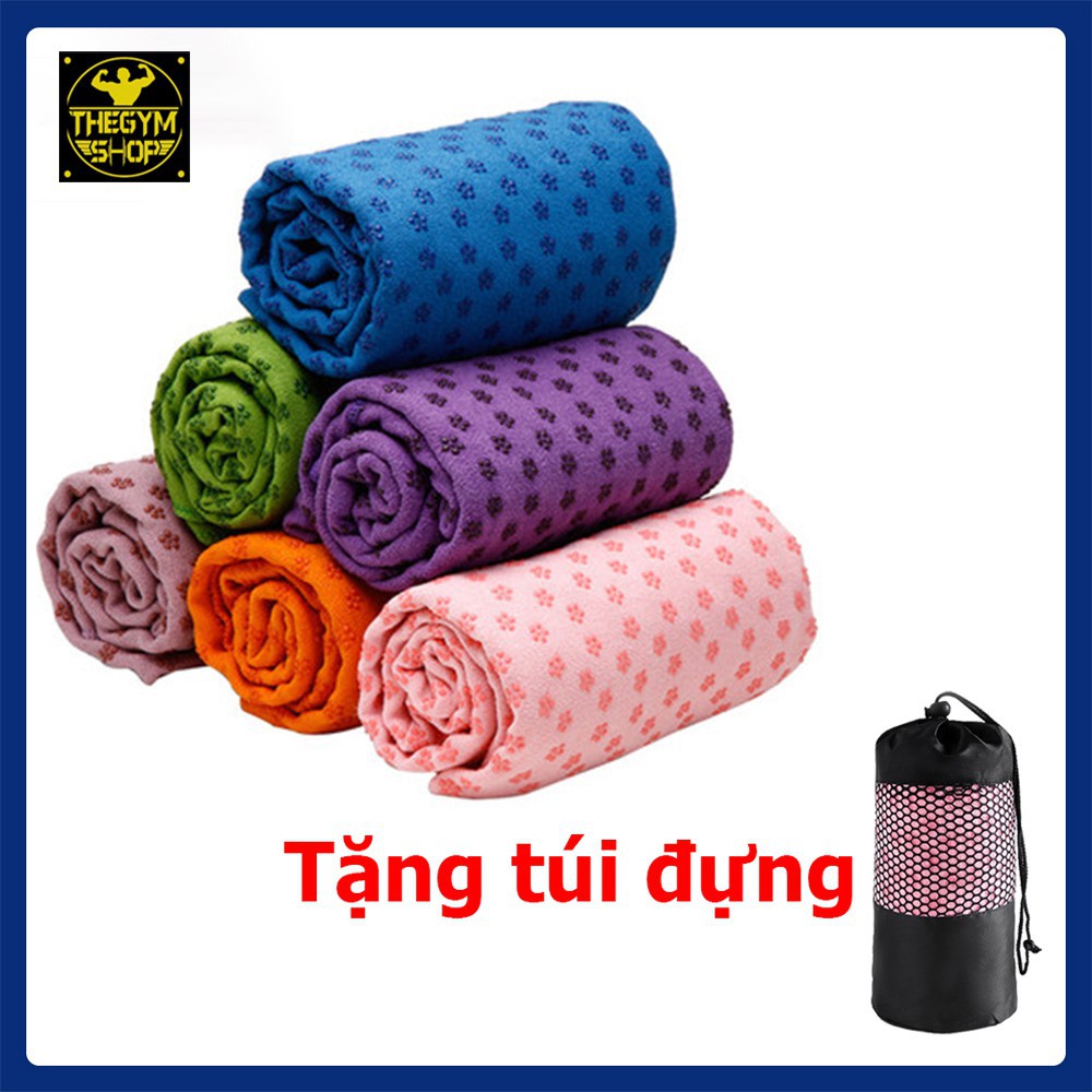 Khăn trải thảm Yoga hạt chống trượt siêu bền, tặng kèm túi lưới