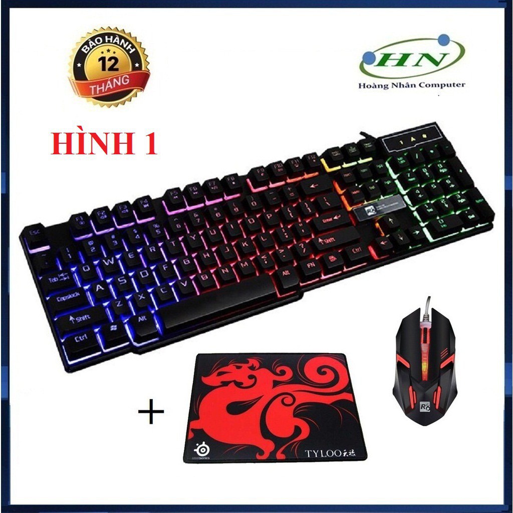 Trinhxuân RDJ Bàn phím giả cơ R8 1822 và chuột led 7 màu(Đen) Kèm Tai Nghe chuyên game + Tặng kèm tấm lót chuột 70 MHB11