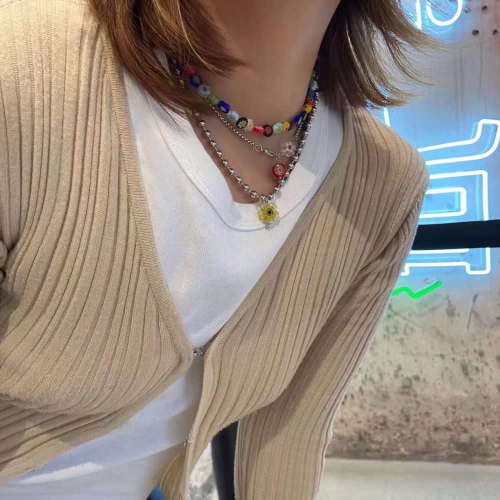 Set 3 vòng cổ thép titan Y2K thời trang dành cho nữ