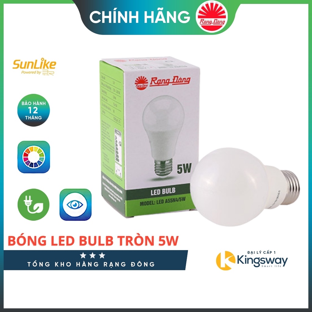 Bóng đèn LED Bulb Rạng Đông Đui Xoáy E27, Công Suất 3w- 5w- 7w- 9w, Chip Led SS