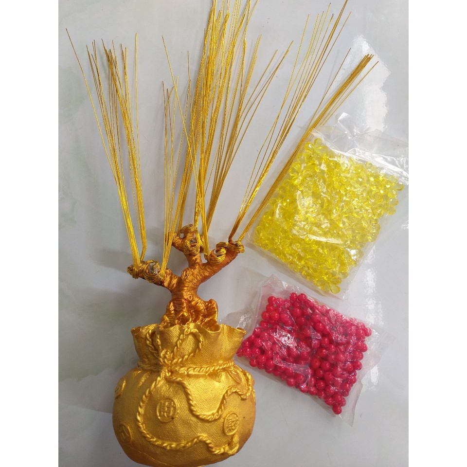 Combo phụ liệu cây kim tiền 10 nhánh, kèm thỏi dây thịnh vượng hoa phale bán chạy nhất 2022,hoa chưng tết
