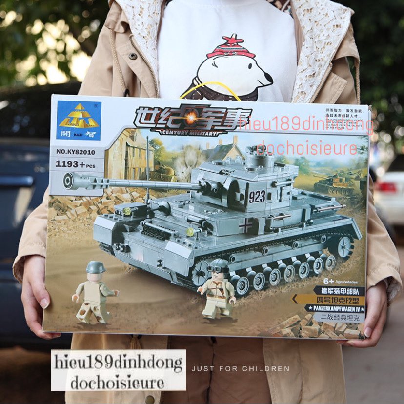 Lắp ráp xếp hình non Lego City Sembo block 82010 : siêu tank Panzer IV phát xít Đức 1193 mảnh