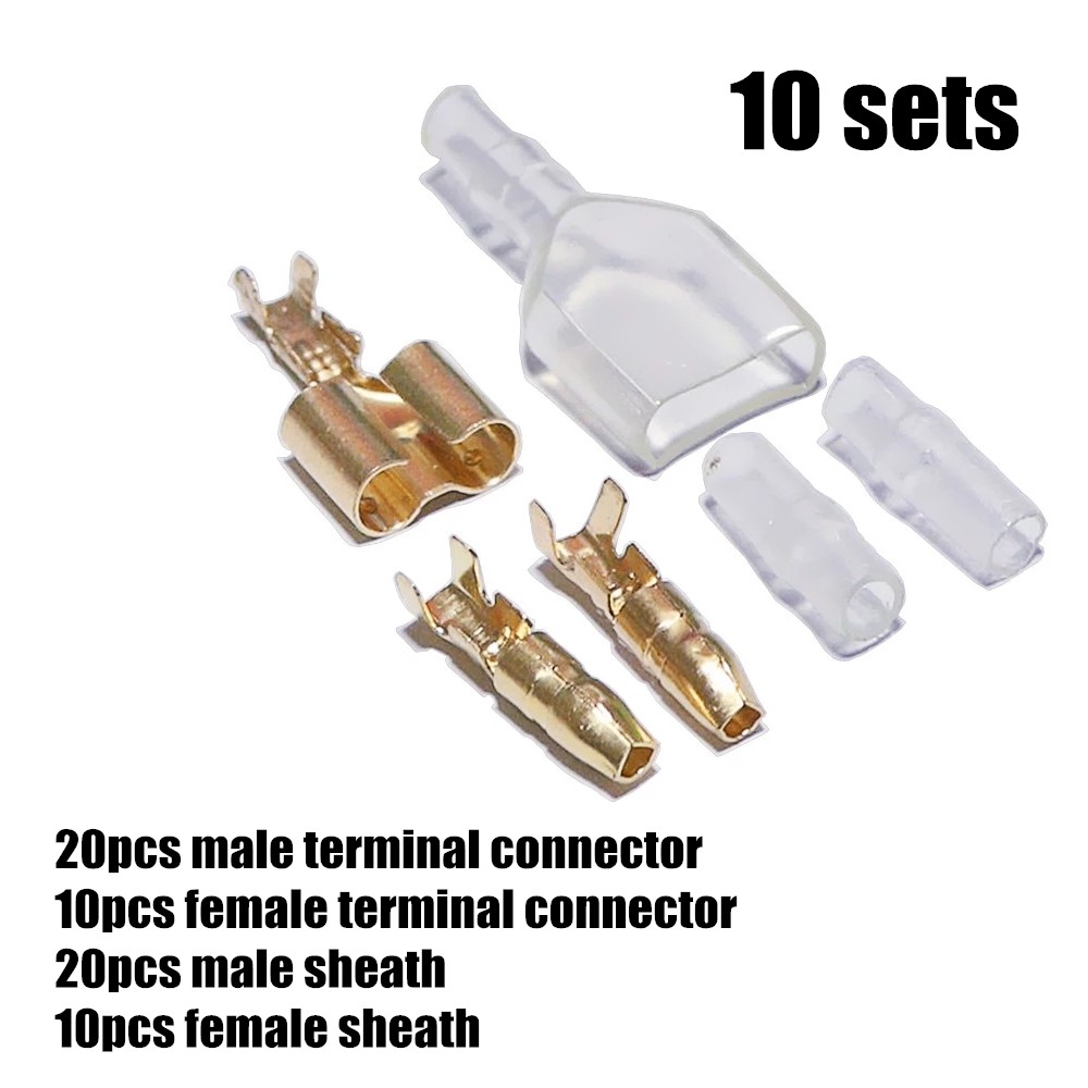 Bộ 10 đầu ghép nối dây điện 4.0mm trong suốt 1:2