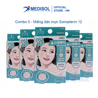 Combo 5 Hộp Miếng Dán Mụn Somaderm 12 Miếng