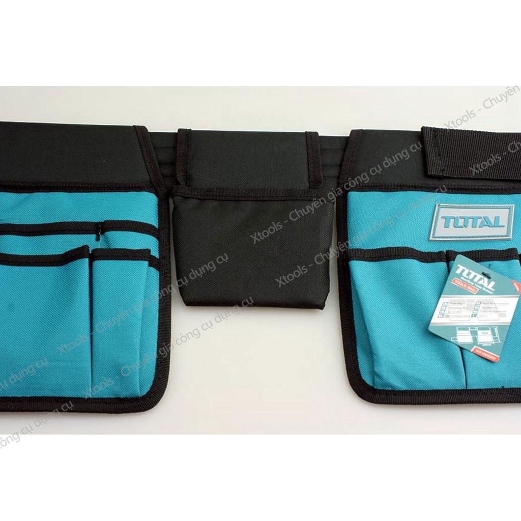 Túi đựng đồ nghề đeo lưng TOTAL THT16P2031 26x23cm, giỏ đựng dụng cụ phụ kiện polyester 600D có khoá cài siêu bền chắc