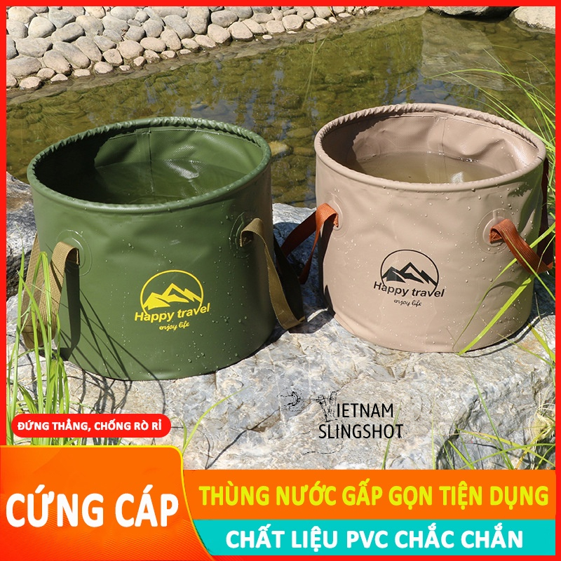 Xô đựng nước dã ngoại gấp gọn du lịch cắm trại rất tiện dụng, dễ dàng mang theo - DCP19