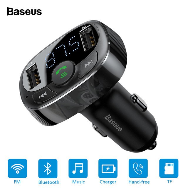 Dock Tẩu Cốc MP3 Cho Xe Hơi Xe Ôtô Kết Nối Bluetooth, Nghe Nhạc, Sạc Pin, Nghe Điện Thoại Rãnh Tay MP3 Chính hãng Baseus