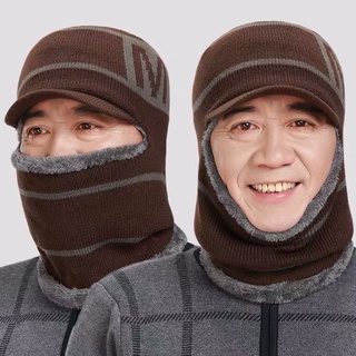 mũ len lót nỉ  dày kèm khăn che mặt siêu dày ấm_ mũ chống nắng thời trang