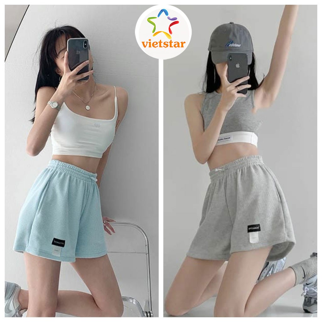 Quần đùi nữ mặc nhà ITEM quần short ngắn cạp chun chất Umi Ulzzang - VIETSTAR