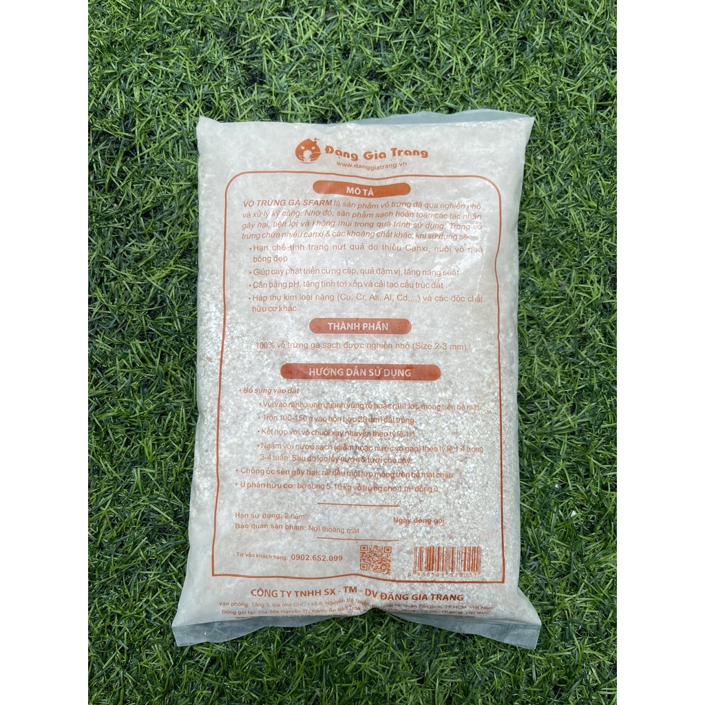 Vỏ Trứng Gà SFARM  Cung Cấp Canxi Và Khoáng Chất Cho Cây Trồng - Gói 1KG