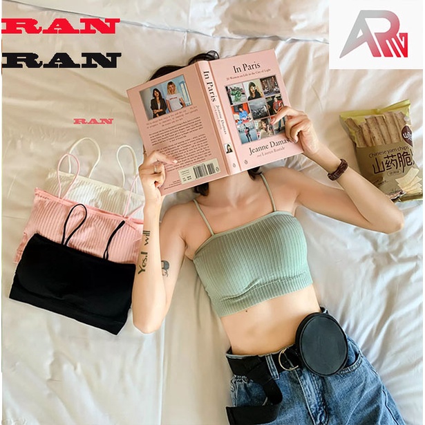 Áo bra hai dây gân tăm có mút ngực không gọng , áo lót 2s sợi bún chất lượng loại 1 RANRAN